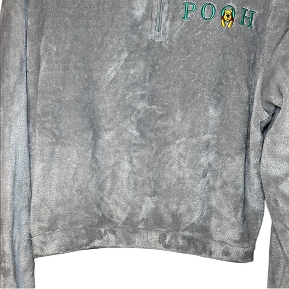 Winnie The Pooh Grey Quarter Zip Cropped Sweatshirt Size Small/Medium - Picture 4 of 10